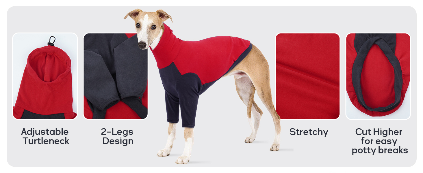 Теплий зимовий пуловер для грейхаундів та інших породистих собак, флісова куртка, піжама, жилет, червоний (L)