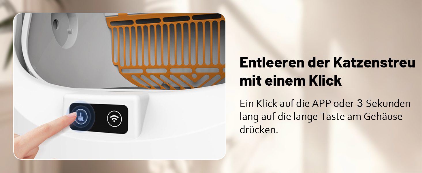 Автоматичний лоток для котів Katzenklo Selbstreinigend XXL 65L з керуванням через додаток, для 2+ котів, без запаху, з ситом