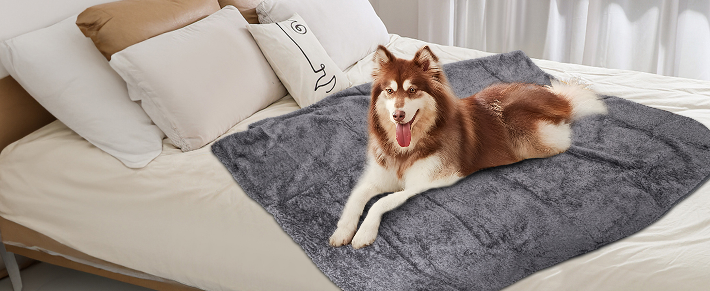 М'який флісовий килимок для собак та котів Nobleza, 160 x 120 см, сірий (XL)