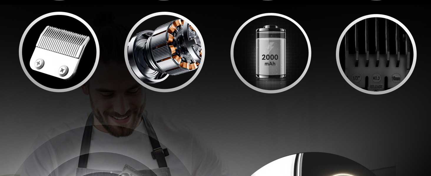 Професійна машинка для стрижки волосся Coldspot - для густого волосся, бездротова, з LED-дисплеєм, тиха, з металевим корпусом