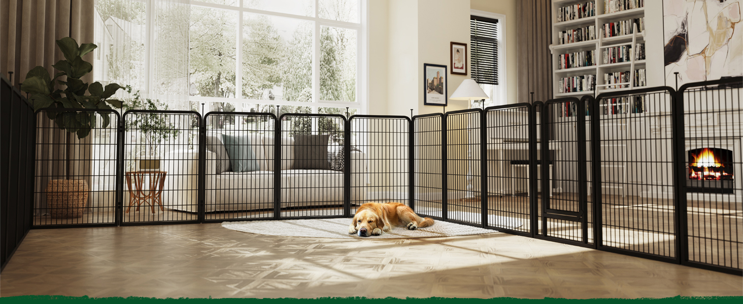 Вольєр для собак Yaheetech 8-секційний, 80 см, для квартири та саду, з'єднання з круглим головою, складаний, без інструментів (100 см висота)