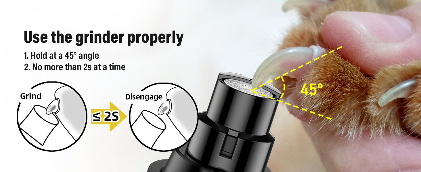 Шліфувальник кігтів для собак Casfuy Smarter Krallenschleifer - 6 режимів, 2 LED-лампи, тихий, акумуляторний, для собак та котів великих, середніх та маленьких порід