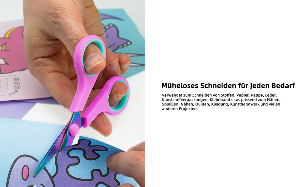 Набір ножиць CCR: 5 шт., нержавіюча сталь з титановим покриттям, зручна ручка, для дому, офісу та школи