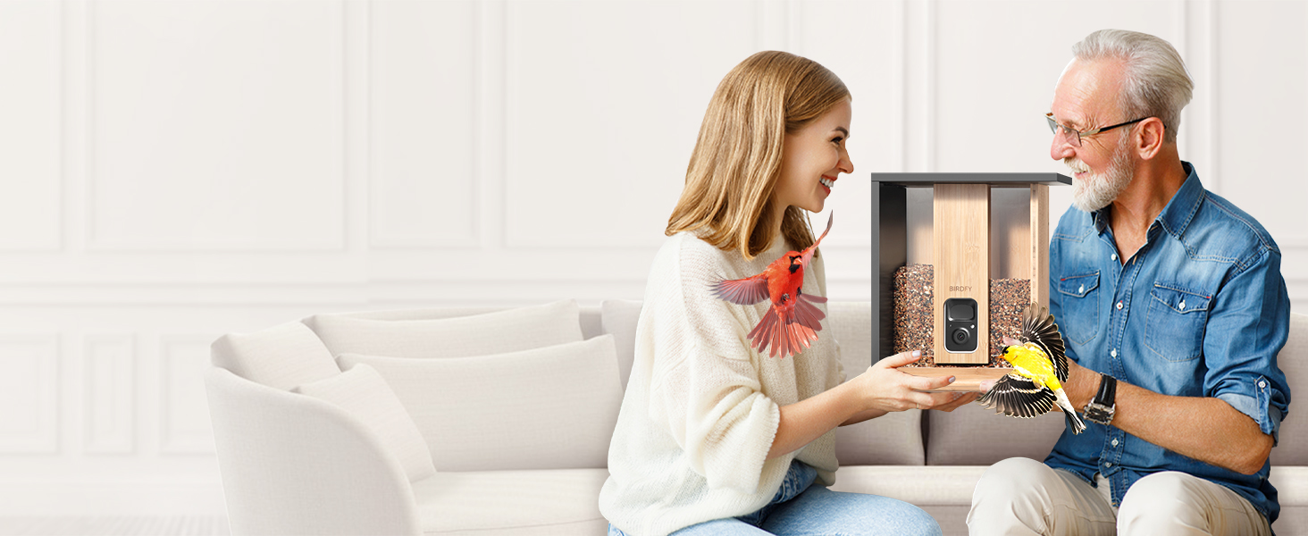 Пташина годівниця з камерою NETVUE Birdfy, Wi-Fi, нічне бачення, сонячна батарея, бамбук, автоматичний відеозапис відвідування птахів