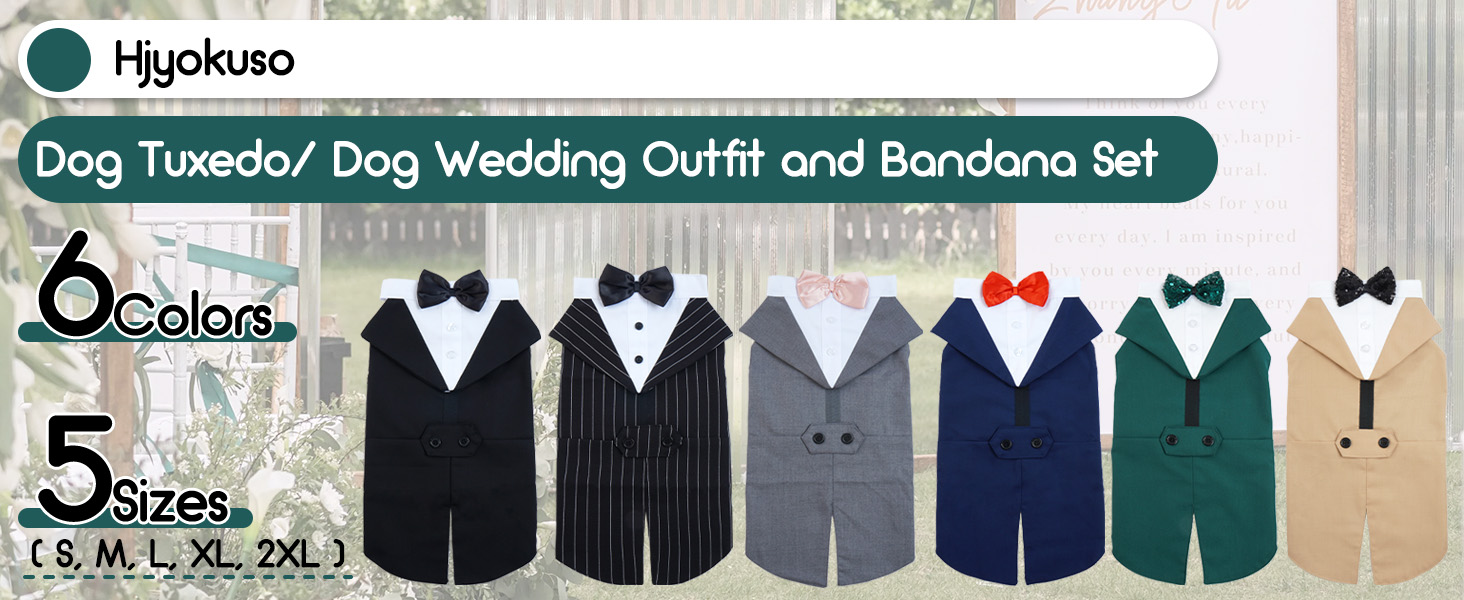 Костюм для собак з банданою, набір для святкування (весілля, день народження, Хелловін) - чорний з сріблястими смугами (M)