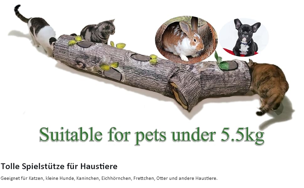 Туннель-іграшка для котів Yunso: інтерактивний, складаний, 150x65x25 см