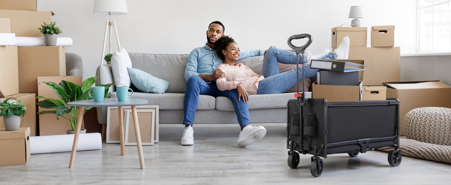 Складаний візок Bollerwagen 120L, до 120 кг з дощеміцким покриттям, тримачем для напоїв, світловідбиваючими смугами. Ідеальний для собак, покупок, кемпінгу, пляжу, транспортування та відпочинку на природі.