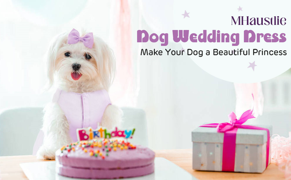 Сукня для собак на весілля: розкішний плаття для цуценят, сукня принцеси, літнє вбрання для собак, весільні сукні для собак, вечірні сукні з бантиком для маленьких дівчаток (XS, фіолетовий)
