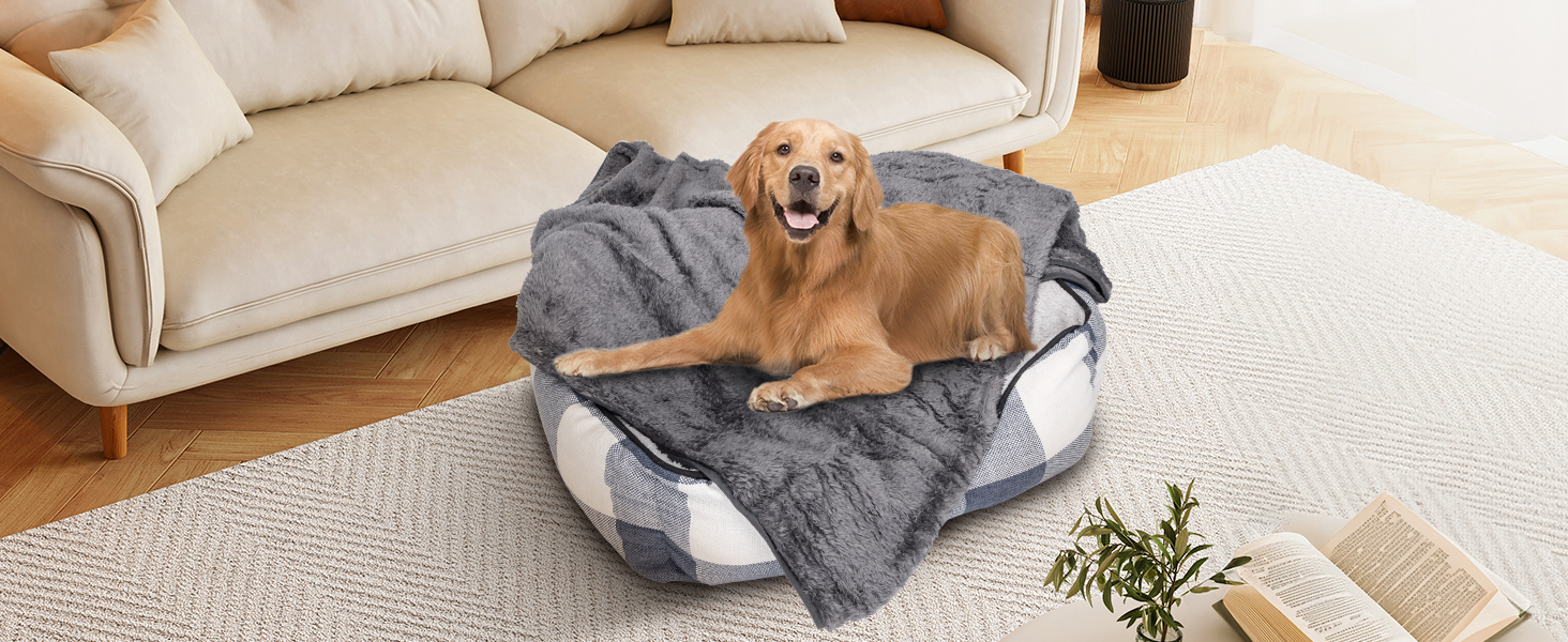 М'який флісовий килимок для собак та котів Nobleza, 160 x 120 см, сірий (XL)