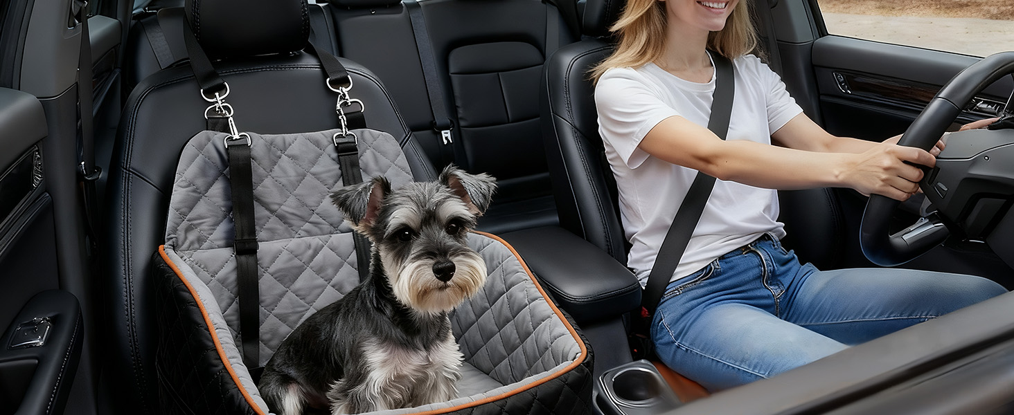 Автомобільний собачий сидіння для собак великих та середніх порід до 45 кг, знімний та пральний, з безпечними ременями та неслизьким дном для заднього сидіння авто