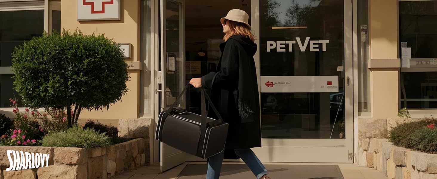 Розширювана сумка-переноска для котів та малих собак TSA Airline Approved (чорно-біла), 43x28x24 см, з самоблокуючими блискавками для цуценят, кроликів та морських свинок