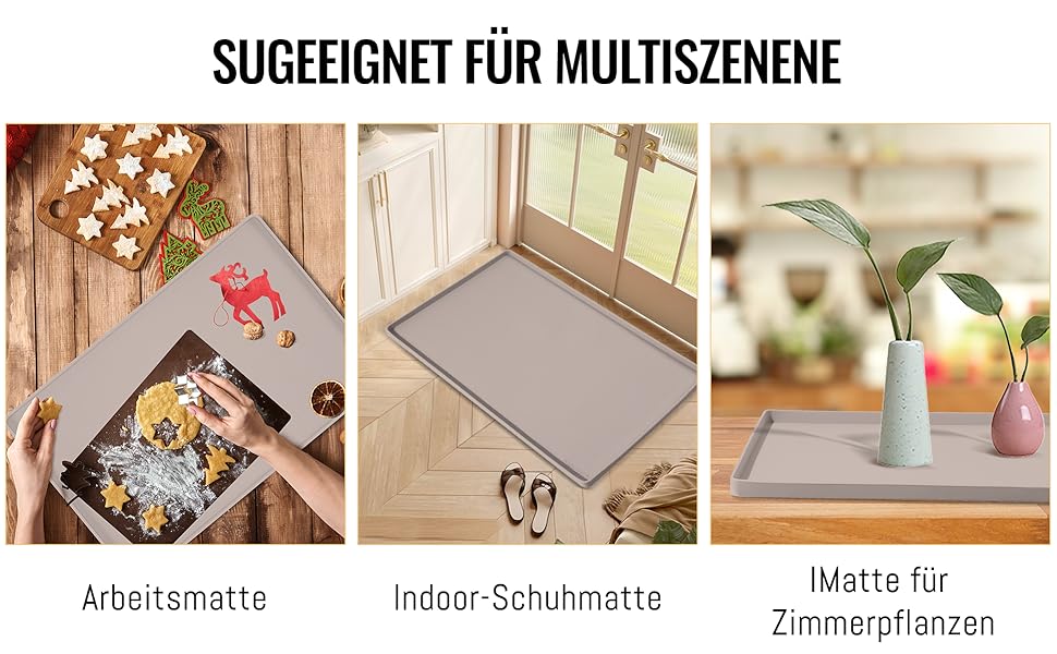 Силіконовий килимок під миску для котів та собак MateeyLife, 55 x 35 см, Taupe (сірий)
