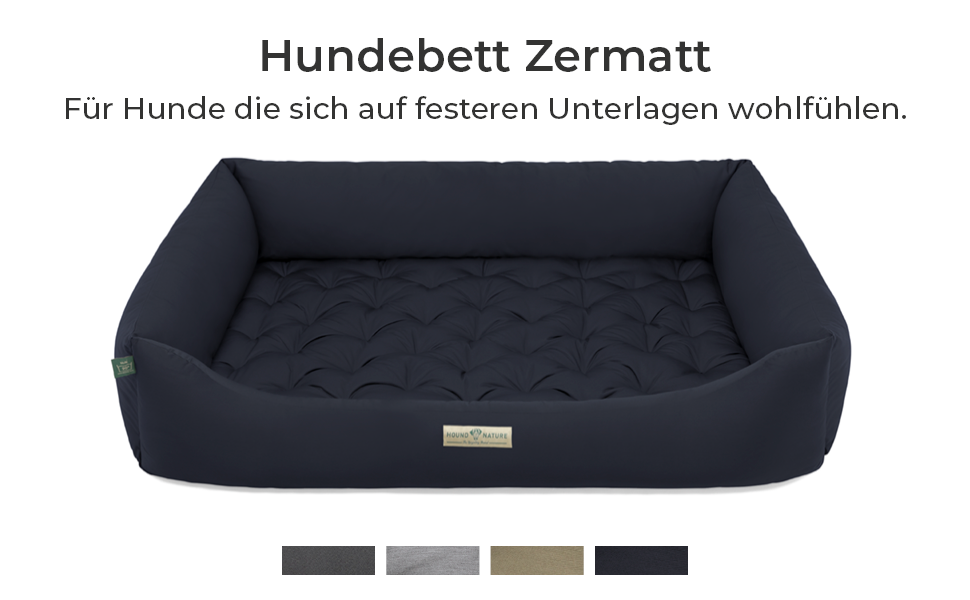 Ортопедичне ліжко для собак HOUND & NATURE Zermatt, корзина для собак середніх розмірів з високим бортиком, м'яке собаче ліжко з подушкою (M - 95x70 см, XL - 115x85 см), темно-синій