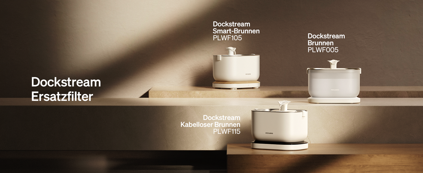 PETLIBRO фонтанчик для котів бездротовий з датчиком руху, легке очищення, модель Dockstream, акумулятор 5000mAh, тихий (23dB), BPA-free, 2 помпи, 4 фільтри