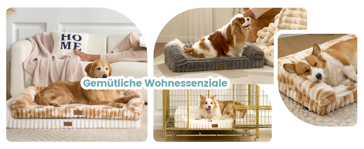 Ортопедичне ліжко для собак XL з штучного хутра, 110x80x17 см, сіре. Знімне, миється, водонепроникне, антиковзаюче.