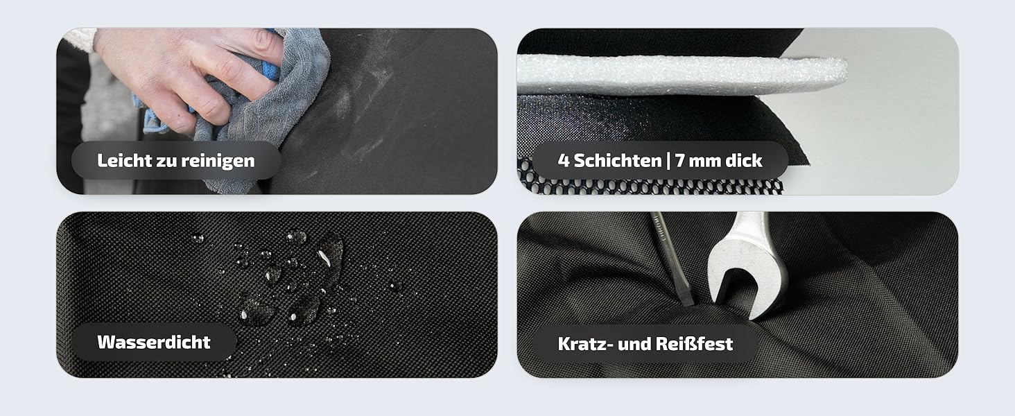 Захист вантажного відсіку LIONSTRONG® – універсальний килимок для багажника авто [з м'якою підкладкою та водонепроникним покриттям] – захист від бруду, подряпин та вологи (100x100 см)