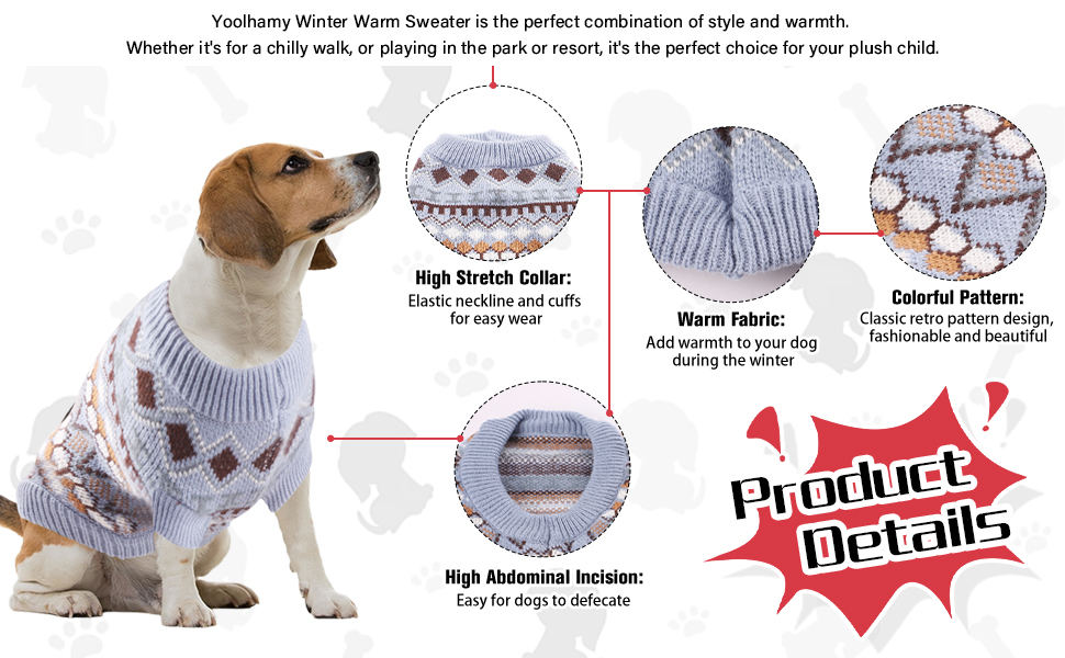 Теплий пуловер для собак на Новий рік, пухкий пуловер для маленьких та середніх собак, для Чихуахуа, Французького бульдога (Бежевий, M)