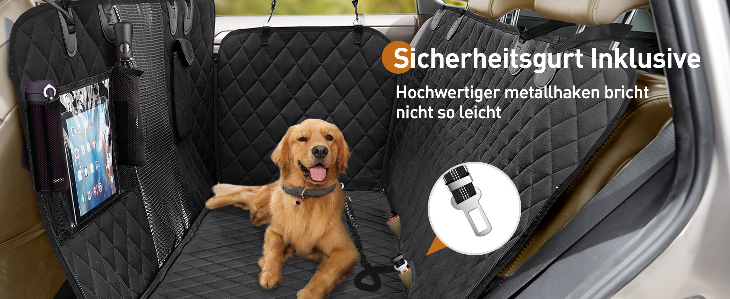 Накидка для собак у машину Gimars, 157x137 см, чорна, водовідштовхувальна, з віконцем