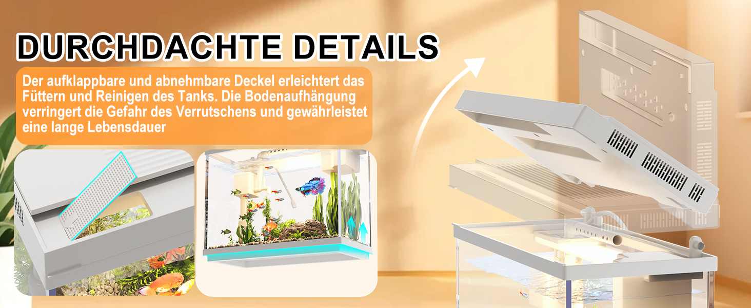 Акваріум Vehipa Nano 9L з підсвіткою, фільтром, обігрівачем та зволожувачем повітря (білий)