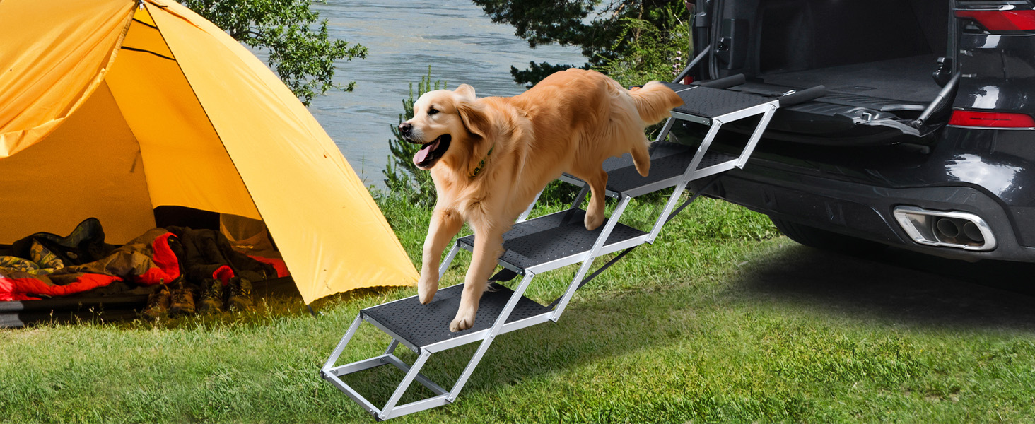 Східці для собак у машину SDLDEER, 4 сходинки, складані, регульована висота, до 80 кг, 64-68 см