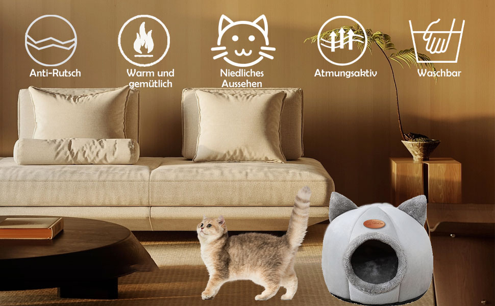 Квіткове ліжко-будиночок для котів, зелений, для маленьких та середніх котів