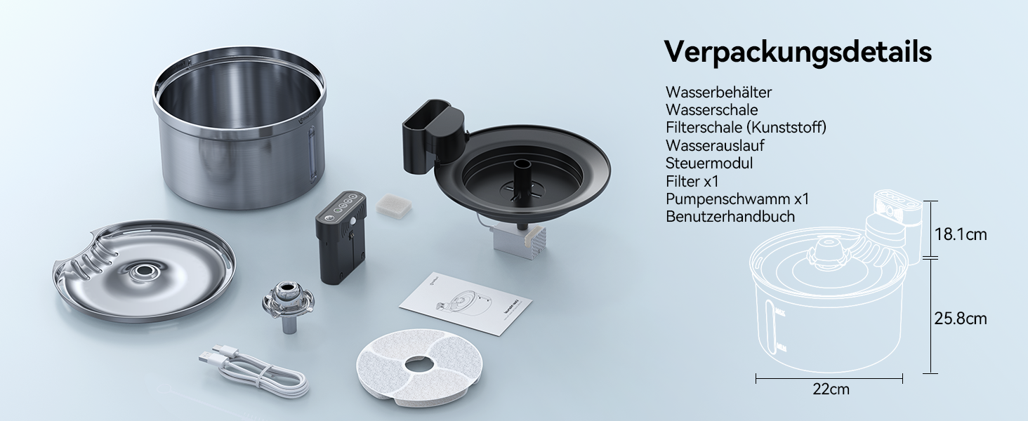 Автоматичний фонтанчик для котів та собак FEELNEEDY FN-W19, 3.5L, з датчиком, бездротовий, з акумулятором 4000mAh, 3 режими, з фільтром з активованого вугілля