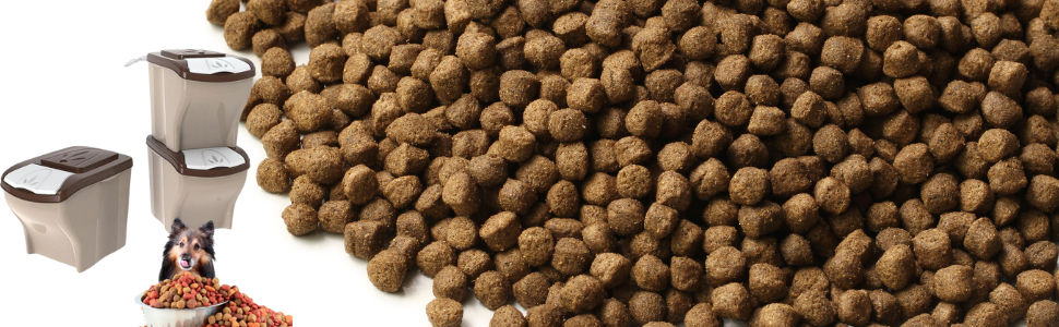 Контейнери для корму для собак та котів GarPet 3 шт. об'ємом 20 л та 60 л (120 л загальний об'єм)