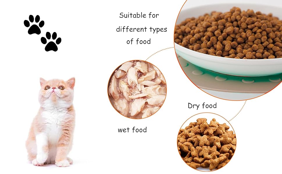 Набір мисок для котів, 2 шт., чорні, підняті, запобігають болю в шиї, широкі, антиблювотні, з антиковзним килимком