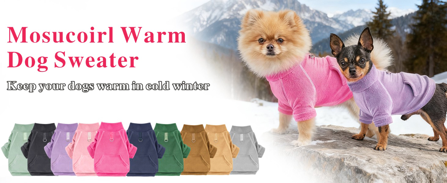 Теплий пуловер для собак Moukoirl: бавовняний одяг з кишенею для дрібних та середніх собак, котів, чихуахуа (XL, хакі & коричневий)