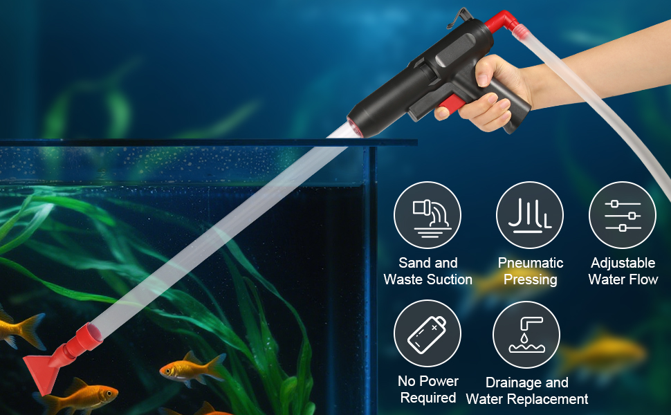 Набір для чищення акваріума GOSHIES 4-в-1: пилосос, фільтр, відсмоктувач ґрунту, набір для підміни води