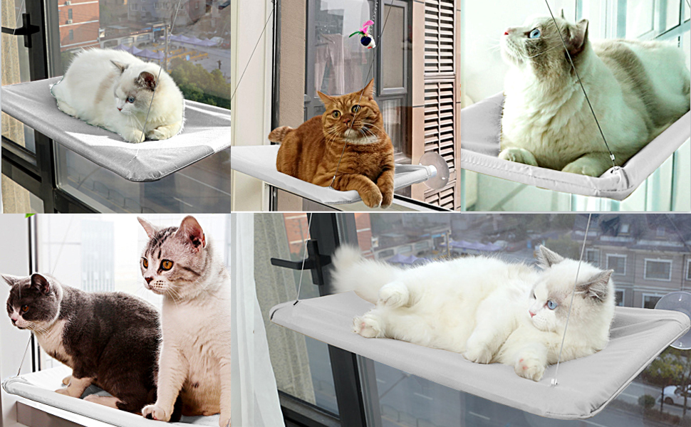 Котів гамак для вікна, міцний гамак для котів до 25 кг, з надійними присосками, для дому