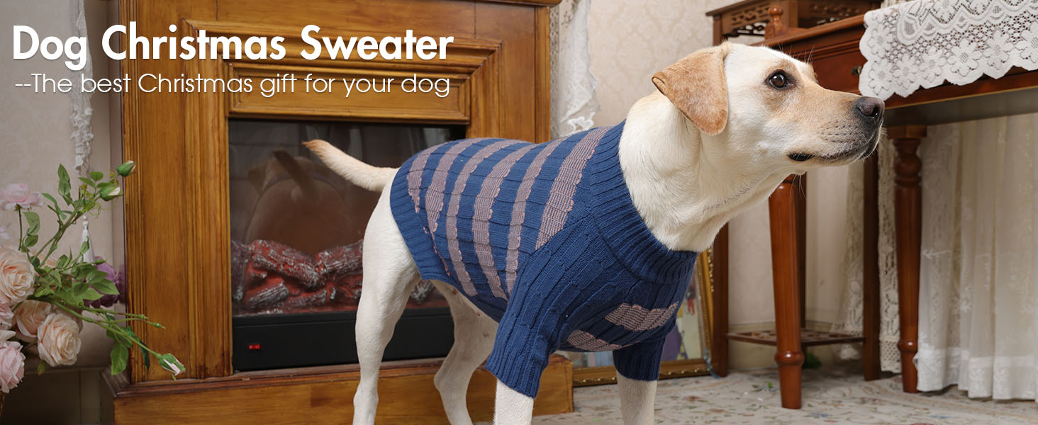 Теплий зимовий пуловер для собак маленьких порід з отвором для повідка, з малюнком 