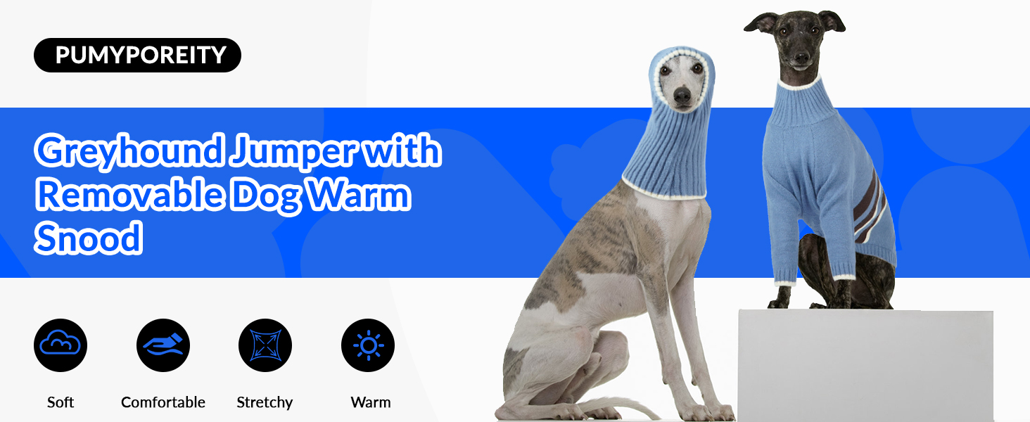 Пуловер для породистих собак Windhund Antel, теплий зимовий пуловер/світшот для великих собак, м'яка куртка для лайкерів (Areegrün, S, Blau)