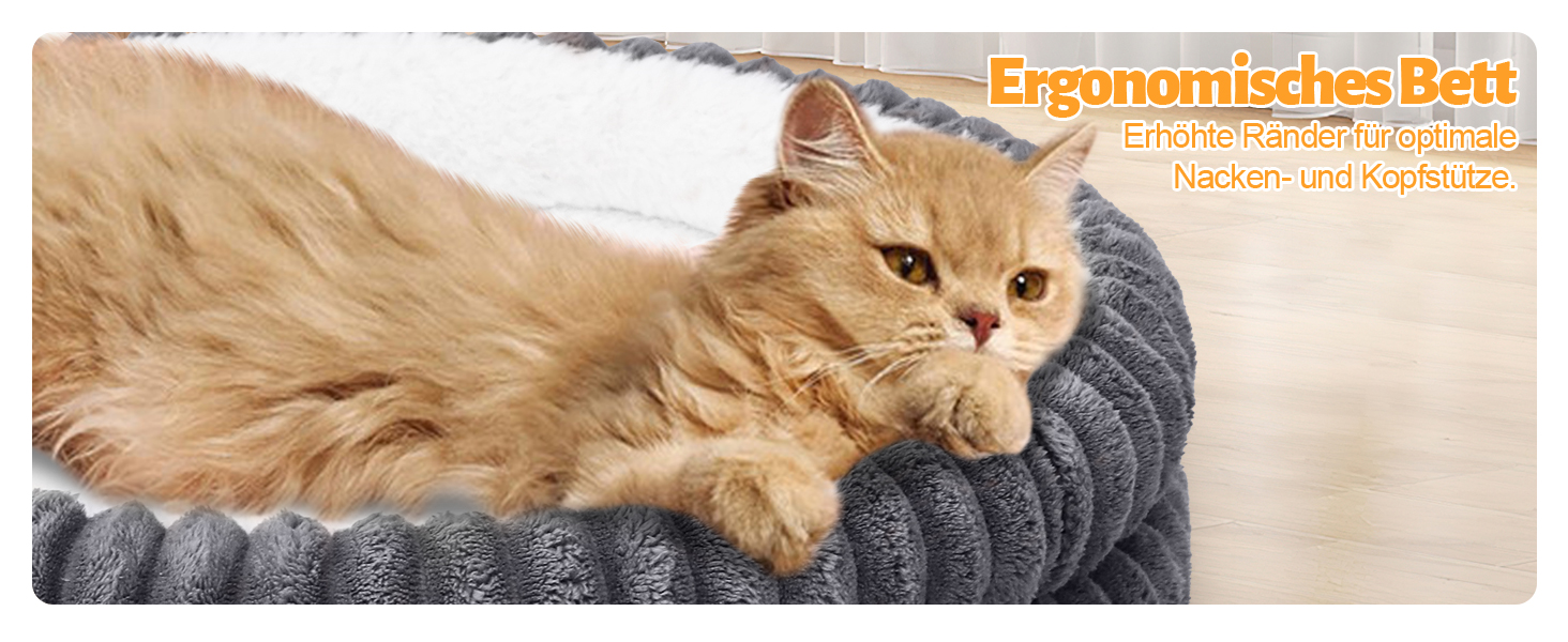 Кігтечка для котів XIAPIA, м'яке ліжко-лежанка 58x20 см, зручне та тепле місце для відпочинку котів та маленьких собак, ортопедичне ліжко з неслизьким дном (сірий, кругле)