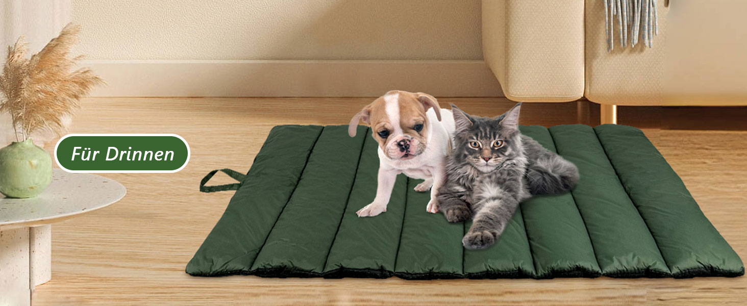 Водонепроникний килимок для собак Lohofrnny 110x68 см, товстий, м'який, з можливістю прання, для подорожей, кемпінгу та відпочинку на природі (оливковий)