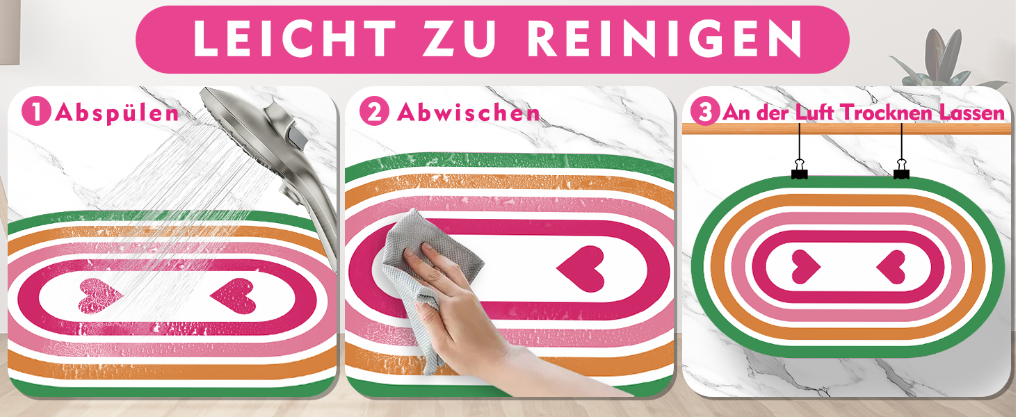 Підкладка під годівницю для собак та котів METEOROCK, 71x43 см, швидковисихаюча, легко миється, рожеве сердечко