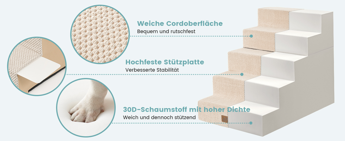 Сходинка для собак COZY KISS, для маленьких собак і котів, з нековзким покриттям, з щільного піноматеріалу, для ліжка, дивану, авто (Чорний & Білий, 7x0x60cm)