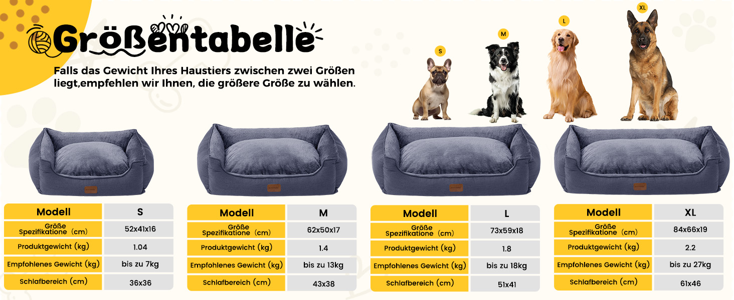 Ортопедичне ліжко для собак, малого та середнього розміру, 52x41x16 см, м'яке та комфортне, кошик для собак з високим бортиком, знімний та пральний чохол, неслизьке, для дому та автомобіля (темно-сірий, S)