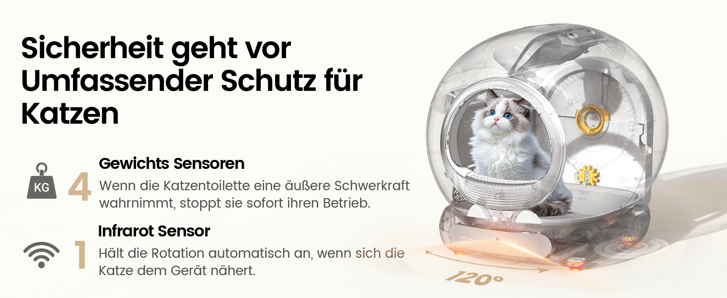 Самоочисний електричний лоток для котів LELO PAWS XXL (74Л) з керуванням через додаток, дезодорацією та шторкою, сріблястий