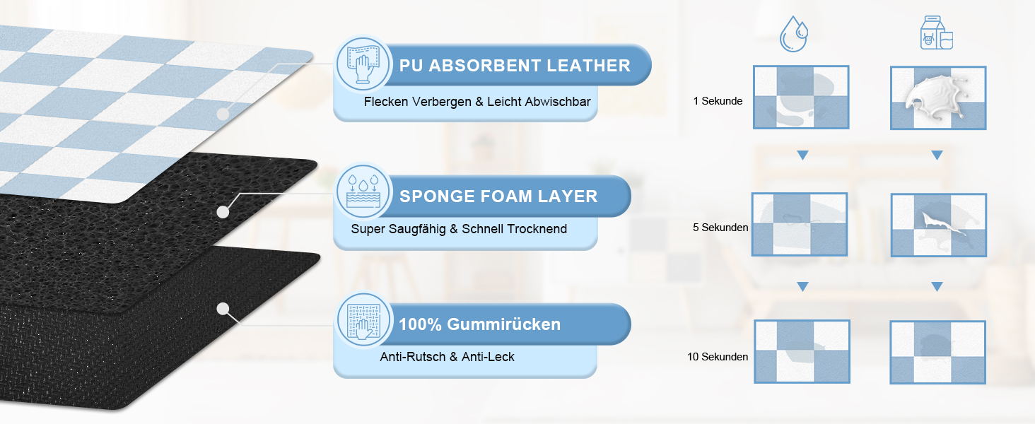 Килимок для котячого/собачого корму BLESWIN - антиковзаюча підстилка під миски для тварин, чорно-білий, 51x30,5 см