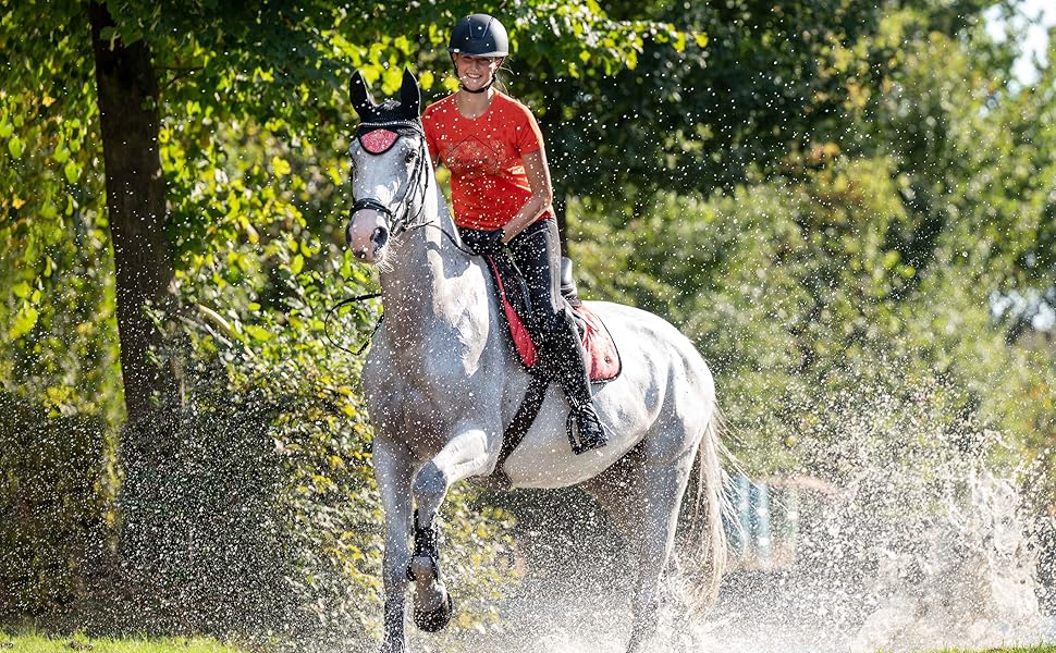Брюки для верхової їзди HKM Savona, чорні, з деталями зі стразів та Alos-покриттям, розмір 40