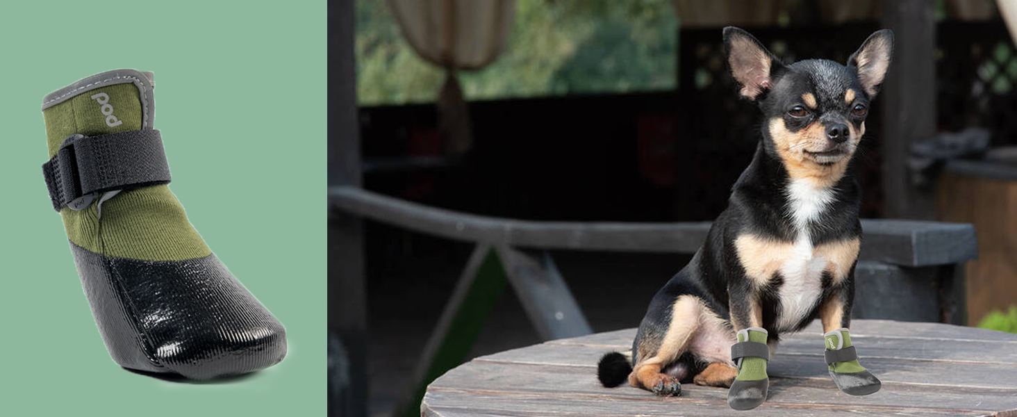 Взуття для собак LiebeDD: 4 шт., захист лап, антиковзаючі, водонепроникні, зелені, XL