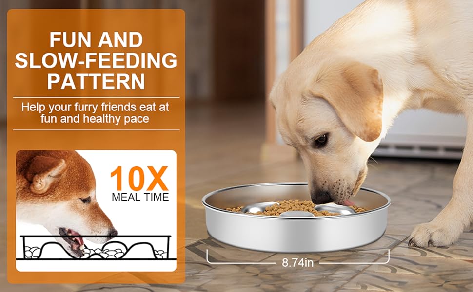 Антиблінковий набір для собак ACEONE з нержавіючої сталі 304, з силіконовим килимком, повільний годівниця для собак, великий антиблінковий набір для собак з підкладкою