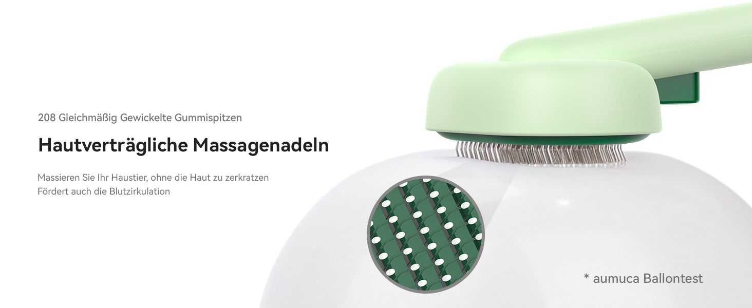 Щітка для котів Aumuca: для довгошерстих та короткошерстих, видаляє відмерле волосся, масажна, колір: лісовий зелений