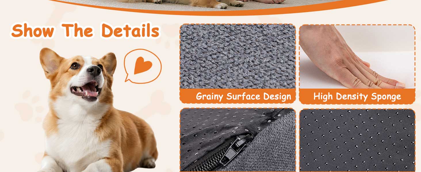 Сходинки для собак Nobleza – 3 сходинки, сірі, 35x56x40 см, з миючим покриттям та протиковзким дном