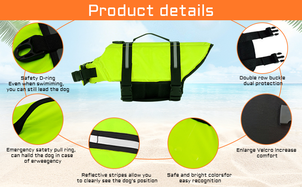 Жилет рятувальний для собак FainFun, розмір L, зелений: комфорт та безпека у воді