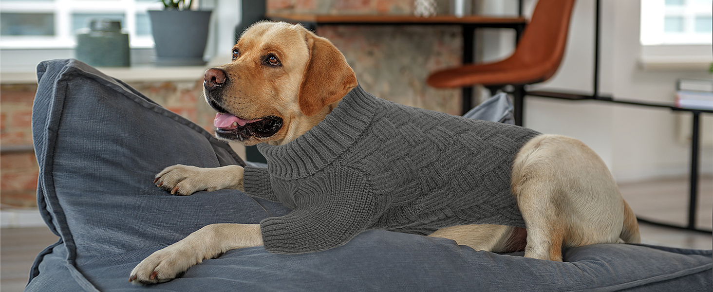 Теплий зимовий пуловер для собак AOFITEE, XS, червоний. Пуловер для котів та цуценят, зручний ролкраг.