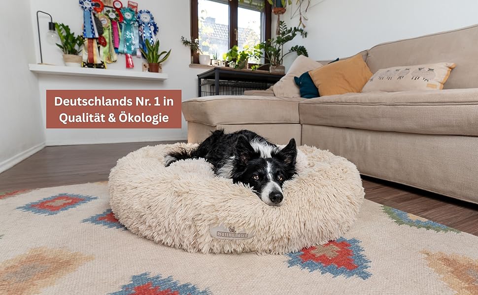 Кругле ліжко для собак та котів Pfoten&nasen® Wolke 7, бежеве, XS (55 см) – м'яке, знімний чохол, для маленьких тварин