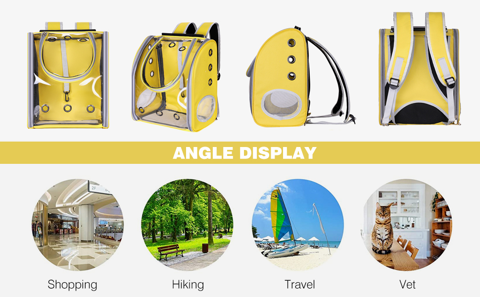 Рюкзак для собак та котів PETCUTE, дихаючий, прозорий, з матрацом, для подорожей, дозволений авіакомпаніями