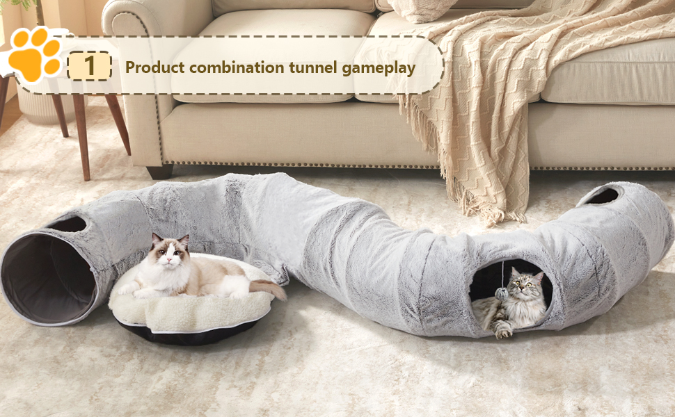 Кігтеточка-бункер для котів WINDRACING - зручне та миле ліжко-бункер з круглим знімним килимком, іграшка для кошенят/цуценят/кроликів, сірого кольору